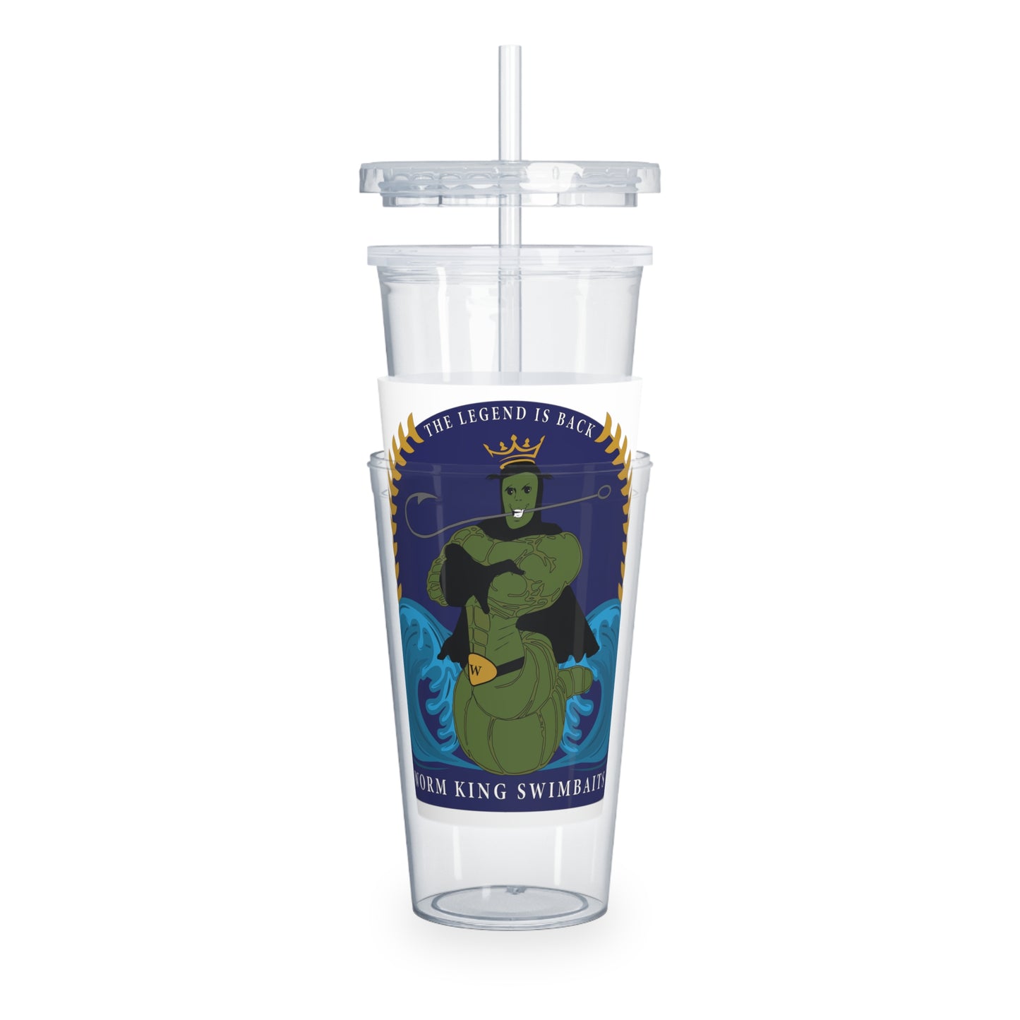 Worm King Plastic Tumbler with Straw