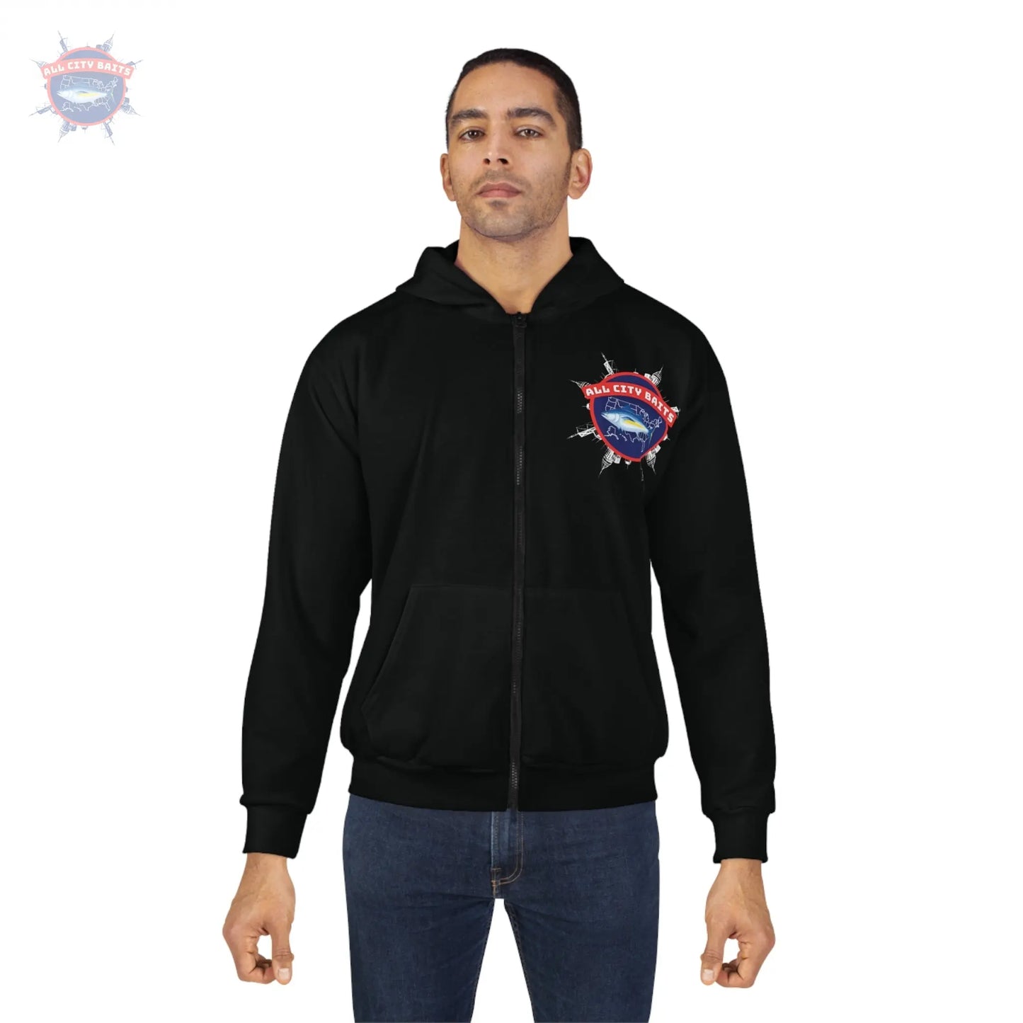 All City Baits Unisex Zip Hoodie Printify