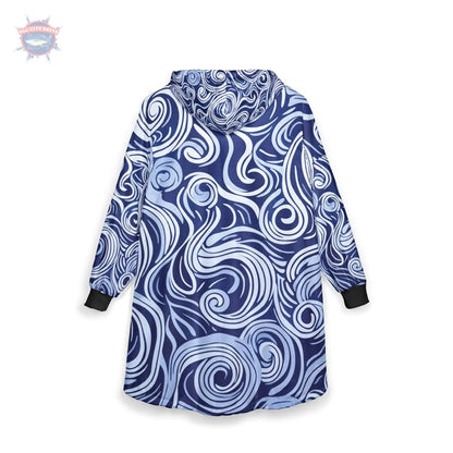 Blue Waves Beach Blanket Hoodie Printify